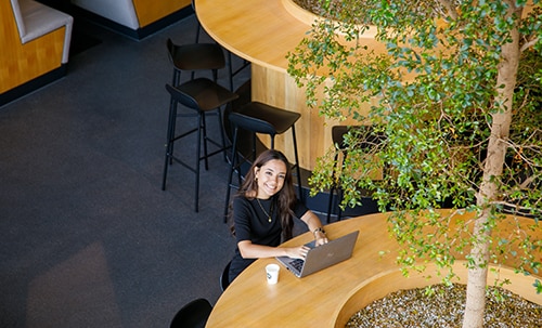 student sitting at desk