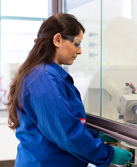 person working in lab